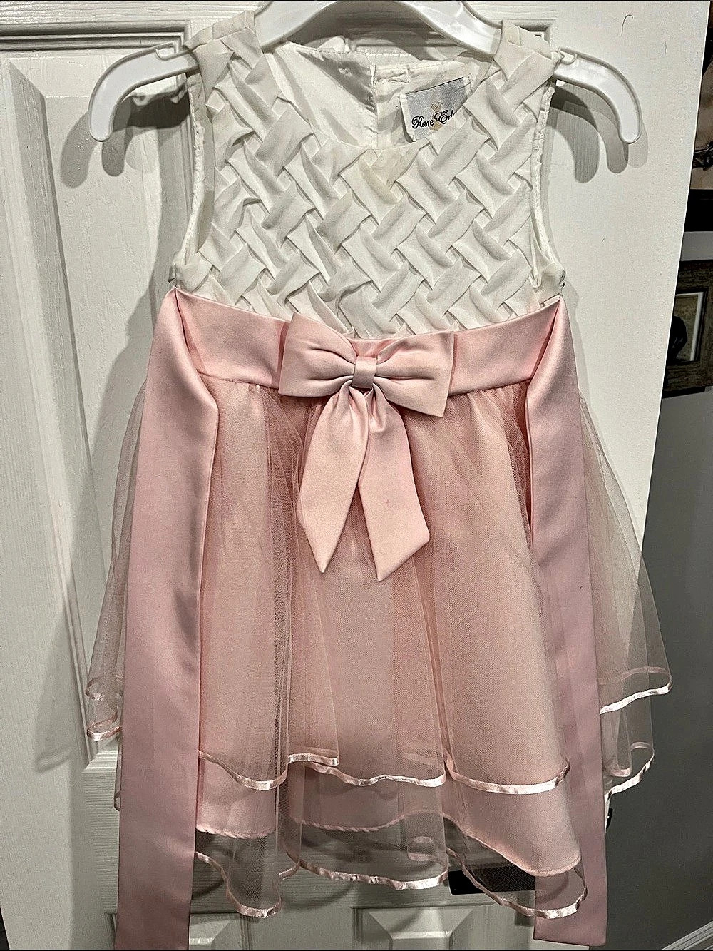 Rare Editions Girls Size 4T Pink & White Dress Like New